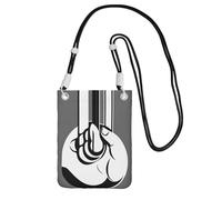 QHZLY Men hands Crossbody Mobile Phone Bag Black with Adjustable Strap for Women - Fashionable, Convenient