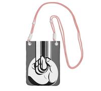 QHZLY Men hands Crossbody Mobile Phone Bag Pink with Adjustable Strap for Women - Fashionable, Convenient
