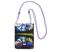 QHZLY Mountain Majesty Crossbody Mobile Phone Bag Purple with Adjustable Strap for Women â€“ Fashionable, Convenient