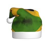 QHZLY Old Jamaican Flag Christmas Hat for Adults, Plush Holiday Party Accessory for Festivals and Events