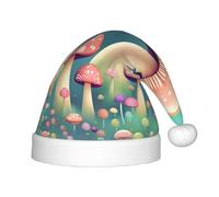 QHZLY Pretty little mushrooms Holiday Santa Hat for Kids Polyester Fluffy Trim Cap Costume Accessory