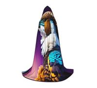 QHZLY punk portrait ram skull. Hooded Cape M For Teenagers Long Cloak Cosplay Masquerade Stage Costume Comic-Con Carnival Role-Play