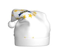 QHZLY Rhode Island State Flag Christmas Hat for Adults, Plush Holiday Party Accessory for Festivals and Events