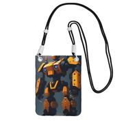 QHZLY Robots at War Crossbody Mobile Phone Bag Black with Adjustable Strap for Women - Fashionable, Convenient