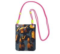 QHZLY Robots at War Crossbody Mobile Phone Bag Fuchusia with Adjustable Strap for Women - Fashionable, Convenient