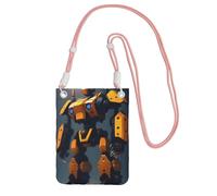 QHZLY Robots at War Crossbody Mobile Phone Bag Pink with Adjustable Strap for Women - Fashionable, Convenient