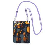 QHZLY Robots at War Crossbody Mobile Phone Bag Purple with Adjustable Strap for Women - Fashionable, Convenient