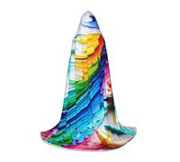 QHZLY scribble art toand paints Hooded Cape L For Teenagers Long Cloak Cosplay Masquerade Stage Costume Comic-Con Carnival Role-Play
