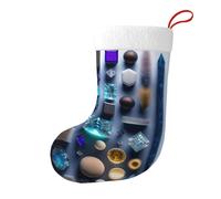 QHZLY Smart Crystal Art Christmas Stocking Plush Hanging Bag Holiday Decorative Socks for Festival Tree Ornaments