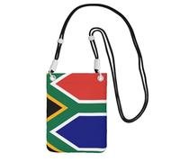 QHZLY South African flag Crossbody Mobile Phone Bag Black with Adjustable Strap for Women - Fashionable, Convenient