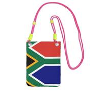 QHZLY South African flag Crossbody Mobile Phone Bag Fuchusia with Adjustable Strap for Women - Fashionable, Convenient