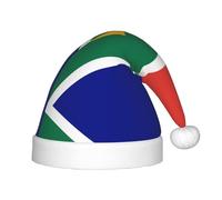 QHZLY South African flag Holiday Santa Hat for Kids Polyester Fluffy Trim Cap Costume Accessory