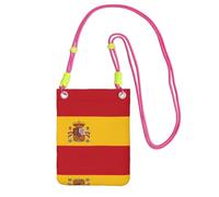 QHZLY Spanish flag Crossbody Mobile Phone Bag Fuchusia with Adjustable Strap for Women â€“ Fashionable, Convenient