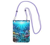 QHZLY Submarine Coral Rays Crossbody Mobile Phone Bag Purple with Adjustable Strap for Women â€“ Fashionable, Convenient