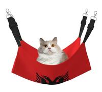 QHZLY Velvet Albanian flag Hammock L for Small Pets â€“ Comfortable and Breathable for Cats, Rabbits, Ferrets