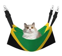 QHZLY Velvet Flag of Jamaica Hammock M for Small Pets â€“ Comfortable and Breathable for Cats, Rabbits, Ferrets