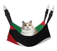 QHZLY Velvet Flag of the State of Palestine Hammock L for Small Pets – Comfortable and Breathable for Cats, Rabbits, Ferrets