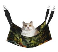 QHZLY Velvet Tropical Rainforest Palm Leaves Hammock M for Small Pets â€“ Comfortable and Breathable for Cats, Rabbits, Ferrets