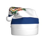 QHZLY West Virginia Flag Christmas Hat for Adults, Plush Holiday Party Accessory for Festivals and Events
