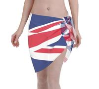QHZLY Women's British Flag Short Sarong Beach Wrap Swimsuit Cover-up â€“ Breathable, Lightweight, Sexy and Elegant Black