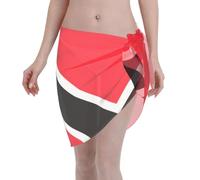 QHZLY Women's Flag of Trinidad and Tobago Short Sarong Beach Wrap Swimsuit Cover-up â€“ Breathable, Lightweight, Sexy and Elegant Black