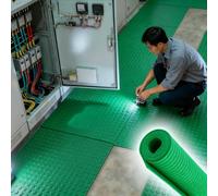 QHZYMX 35kv Insulating Floor Mats, 10mm Thickness Electrical Shock Protection Rubber Mat - Customizable Length, Cuttable Anti-static Safety Insulated Roll(Green,LxWxT 8.5mx1mx10mm)
