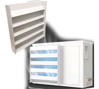 QHZYMX Air Conditioner Deflector Air Conditioner Outdoor Unit Air Outlet Baffle, Metals Air Deflector Grilles Heat Pump Cover, AC Compressor Condenser Baffle Wind Guide Cover(50x50CM)