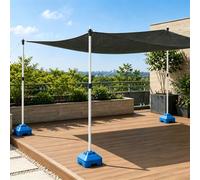 QHZYMX Canopy Support Poles 30 Kg / 66 Lbs Shade Net Support Poles, Heavy-Duty Sun Sail Posts (4-Pack) With Assorted Colors Base, Telescoping Thickened Tent Tarp Rod(Blue,230cm/7.6ft)