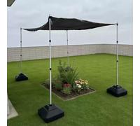 QHZYMX Canopy Support Poles Capacity: 30 Kg / 132 Lbs Sun Shade Poles, Sturdy Canopy Replacement Pole For Outdoor Canopys & Patio Shelter, 4 Pcs Support Post Kit With Black Base(2.30m/7.6ft)