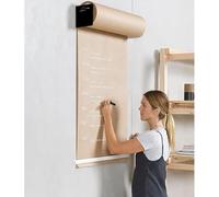 QHZYMX Kraft Paper Roll Holder Dispenser & Cutter Wall Mounted, Butcher Paper Holder with 50 Meter Paper Roll, Kraft Paper Display(Black,Width 45cm/17.7in)