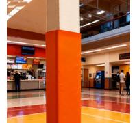 QHZYMX pole pad H 183cm Wrap Around Pole Post Padding For Shopping Centre, Large Rod Protective Covers PVC Pillar Soft Mat, Square Impact-Resistant Column Cushion(Orange 183cm,25x25cm pole)