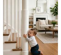 QHZYMX pole pad H 5ft Pole Protector Padding Waterproof, Home Stair Post Covers Around Mat For Children/Kid, Impact-Resistant Anti-collision Pad(White,∅8.5in/22cm)