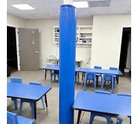 QHZYMX pole pad Waterproof Pole Cushion Padding Wrap, Round Garage Poles Protector Pad For Gym/Playground/Canopy, Soft Basketball Hoop Post Mat(Blue 4'/122cm,Dia 3"(8cm))