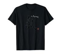 Qi Energy (Chi or Ki) Chinese Calligraphy Character Design Value Graphic T-Shirt, Men, Black, L
