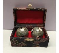 Qi-Gong Health Ball Massage Yin Yang Sound Balls 40 mm with Box Grey