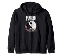 Qi Gong Is My Therapy Tai Chi Breathing Exercise Mindfulness Zip Hoodie