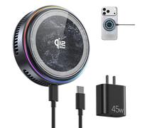 Qi2.2 Wireless Charger 【25W Fast Charging + Cooling Fan】 Magnetic Pad with 2 Modes, Fast Charging LED Light Phone Holder Compatible with iPhone 17/16/15/14/13