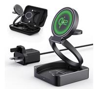 Qi2 Wireless Charger Station 3in1 Foldable, Qi2 Certified 15W Magnetic Charger Stand Compatible with iPhone 15/14/13/12 Series, Apple Watch, AirPods (Not compatible with iPhone 16)