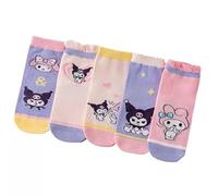 Qi7iQ 5PCS Kuro Girls Socks,Kids Multicoloured Character Comfortable Childrens Sock Set, Merchandise Gift (UK, Age, 5 Years, Regular, Kuro L(6-8Years))