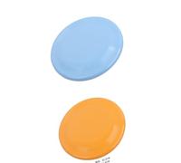 Qi7iQ Dog Frisbee Toy Set, 2-Pack Non-Toxic Rubber Flying Discs, 23cm, Durable & Floatable, Indestructible for Outdoor Fun, Training, Exercise, Blue, Orange