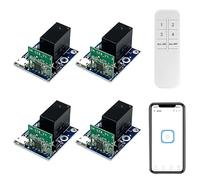 QIACHIP Ewelink Smart WiFi Switch 1 Channel Wireless Relay Module Dry Contact Passive Output USB 5V Momentary Inching Remote Compatible with Alexa Google Home with Transmitter