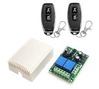 QIACHIP RF Relay Remote Control Switch,10A 433Mhz Wireless Receiver Module AC 230V 240V 2CH for Motor, Light,Garage Door,Electric Curtain Momentary Switch KR2202