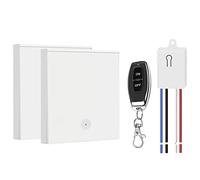 QIACHIP Wireless Light Switch Kit,433Mhz Remote Control 10A Relay receiver controller RF Radio 86 Wall Panel Safety On/Off Switch for Lamp up to 1000W