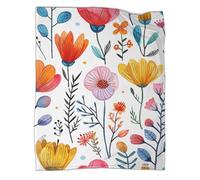 QIACVYDKZ 3D Botanical Floral Printed Fleece Throw Blanket，Soft Warm Microfiber Sport Bedding，Leaves Flowers Design Bed Flannel Blanket for Adult Children 70x80inch(180x200cm)