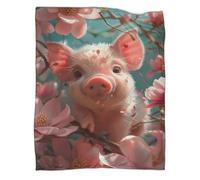 QIACVYDKZ Cute Pig Plush Blanket 3D Cute Pig Print Sherpa Blanket Cartoon Pigs Faux Fur Fleece Sofa And Bed Blankets Soft, Plush, Fluffy, Warm, Cozy - Super Soft Warm Plush 50x60inch(127x152cm)
