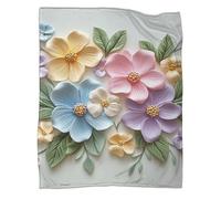QIACVYDKZ Flannel Sherpa Floral Throw - Wildflowers Faux Fur Fleece Sofa And Bed Blankets Soft Warm Microfiber Sport Bedding for Bed Couch 40x50inch(100x130cm)