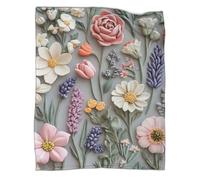 QIACVYDKZ Floral Plush Blanket 3D Floral Print Sherpa Blanket 3D Wildflowers Design Bed Blanket for Kids Boys Adults Printed Plush Cartoon Blanket for Bed Couch 60x80inch(150x200cm)