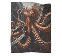 QIACVYDKZ Octopus Plush Blanket 3D Octopus Print Sherpa Blanket 3D Terror Design Bed Blanket for Kids Boys Adults Printed Plush Cartoon Blanket for Bed Couch 50x60inch(127x152cm)
