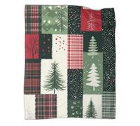 QIACVYDKZ Xmas Tree Printed Fleece Throw Blanket Christmas Faux Fur Fleece Sofa And Bed Blankets Soft Warm Microfiber Sport Bedding for Bed Couch 40x50inch(100x130cm)