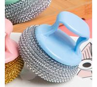 QIALAI 1 Piece Blue PET Pot Brush, Detachable Wire Ball Brush, Suitable for Non - Stick Pans, 80g